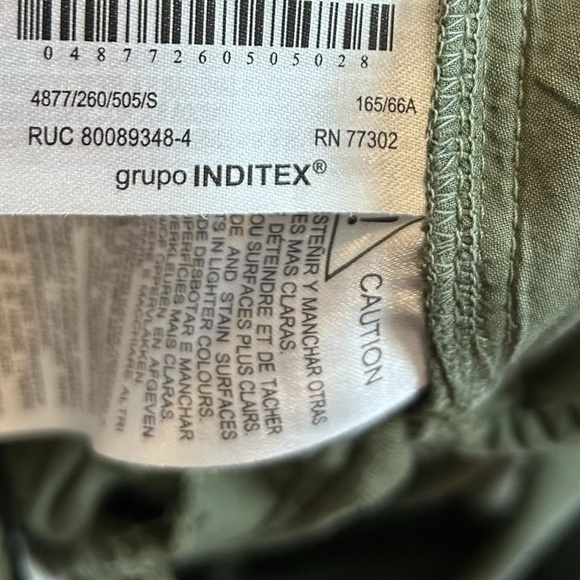 Zara Womens Green Mid Waist Trouser Pants- Size Small - Picture 10 of 13